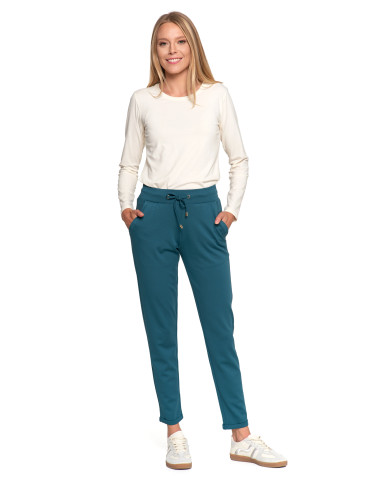 Spodnie - Damskie spodnie dresowe ze zwężaną nogawką ZIELONY - produkt 3