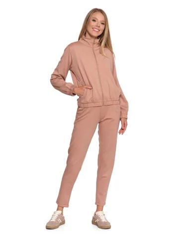 Bluza damska dresowa bez kaptura - BEŻOWY