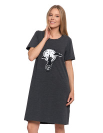 Damska koszula nocna z krótkim rękawem z nadrukiem kota - produkt 2