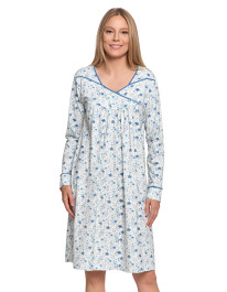 Koszula nocna damska z długim rękawem bawełniana luźna