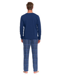 Piżama męska bawełniana z długim rękawem spodnie kratka  - produkt 2
