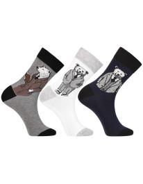 Skarpetki męskie długie z misiem w garniturze 3-pak
