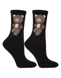 Skarpetki damskie długie z misiem szeroki ściągacz 3-pak  - produkt 2