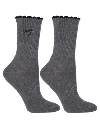 Skarpetki damskie długie z kokardką 3-pak - produkt 2