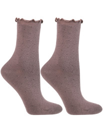 Skarpetki damskie długie bawełniane w kropki falbanka 3-pak - produkt 2