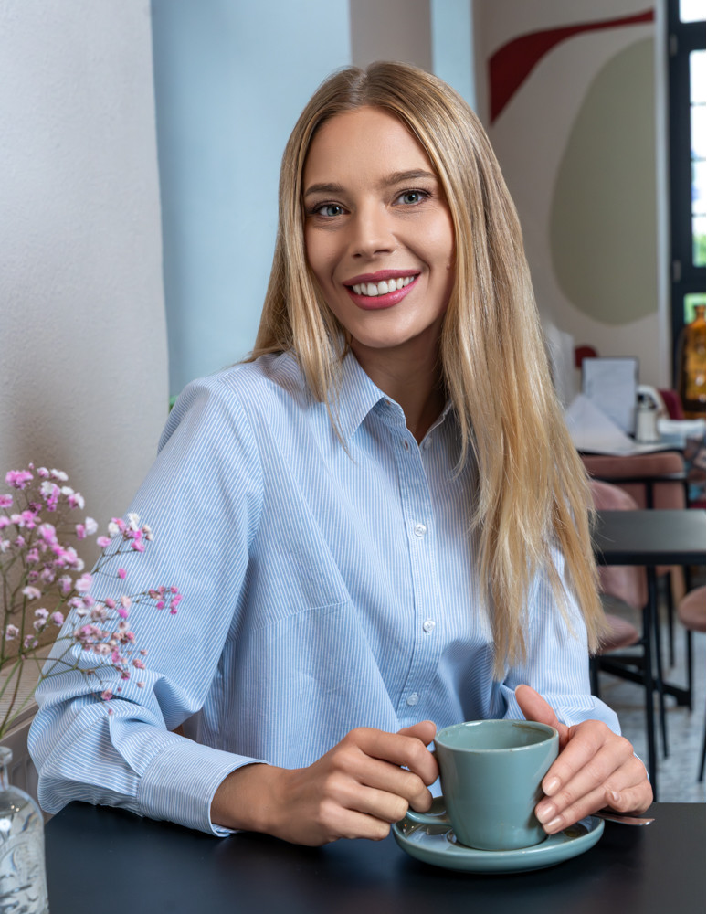 Bluzki i koszule - Koszula damska z długim rękawem bawełniana WZÓR 1  - produkt moraj.pl 24