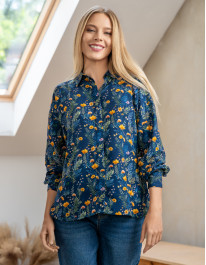 Koszula damska z wiskozy z krytą plisą