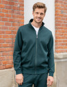Męska bluza dresowa ze stójką i zamkiem ZIELONY