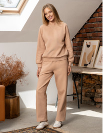 Damskie spodnie dresowe ocieplane z wysokim stanem