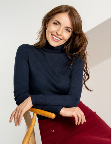 Damski golf sweter z wiskozy