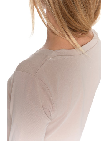 Bluzki i koszule - Damska bluzka z długim rękawem bawełniana BEŻOWY - produkt 9
