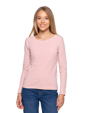 Bluzki i koszule - Damska bluzka z długim rękawem bawełniana RÓŻOWY - produkt 8