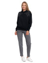 Bluza unisex z kapturem i cyrkoniami ocieplana CZARNY