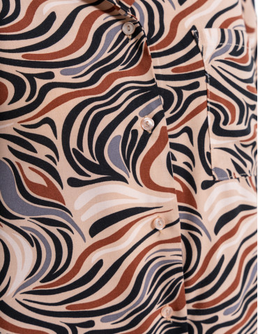 Krótki rękaw - Piżama damska z falistym wzorem WZÓR 1 - produkt 6