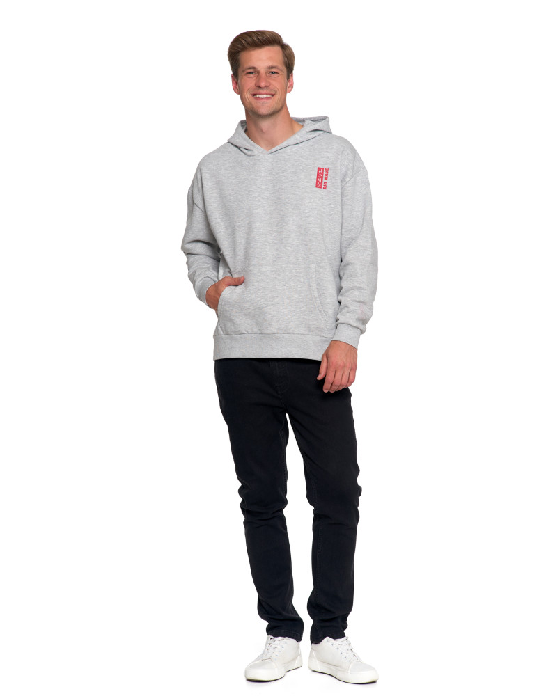 Bluzy - Bluza unisex z kapturem z japońskim motywem fali SZARY - produkt moraj.pl 4