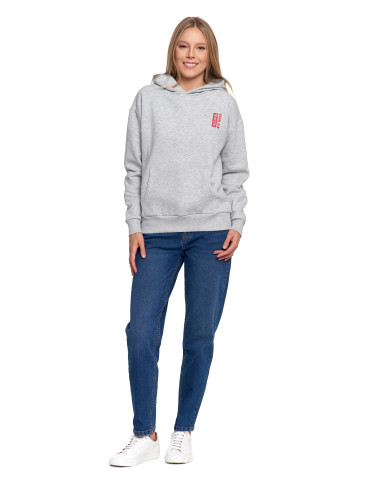 Bluzy - Bluza unisex z kapturem z japońskim motywem fali SZARY - produkt 5