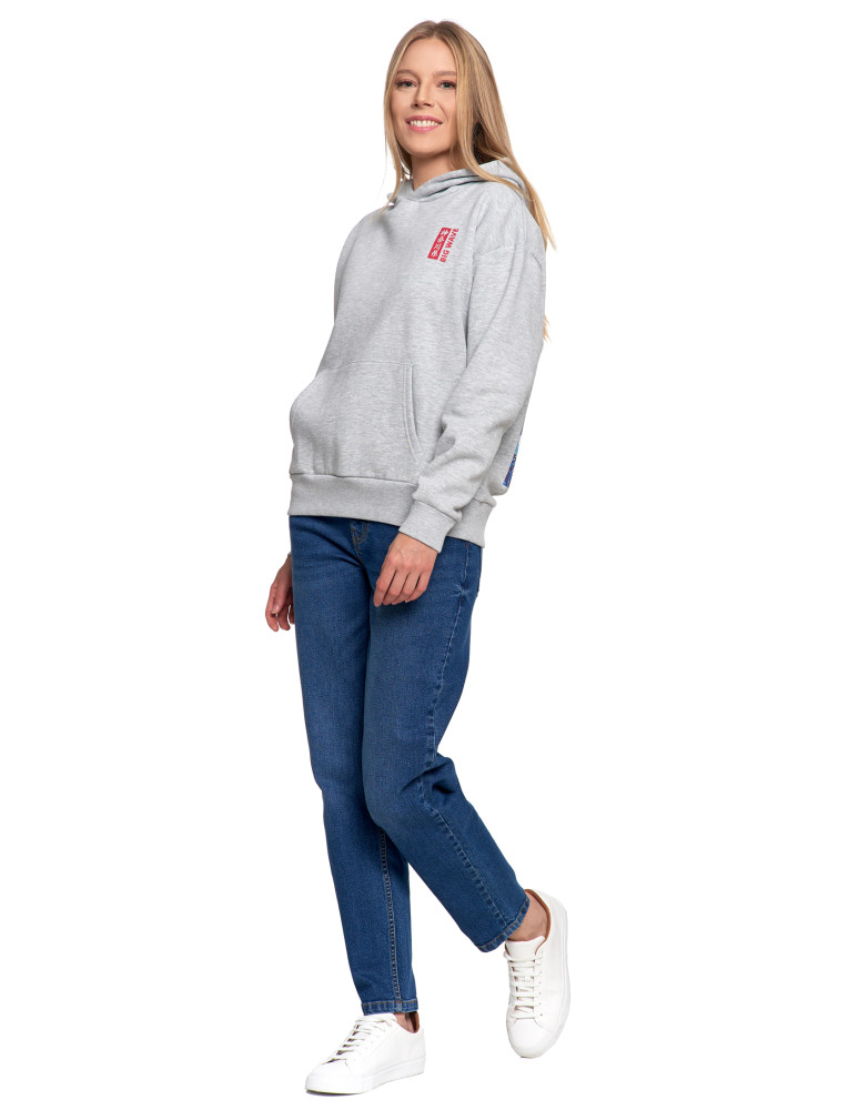 Bluzy - Bluza unisex z kapturem z japońskim motywem fali SZARY - produkt moraj.pl 7