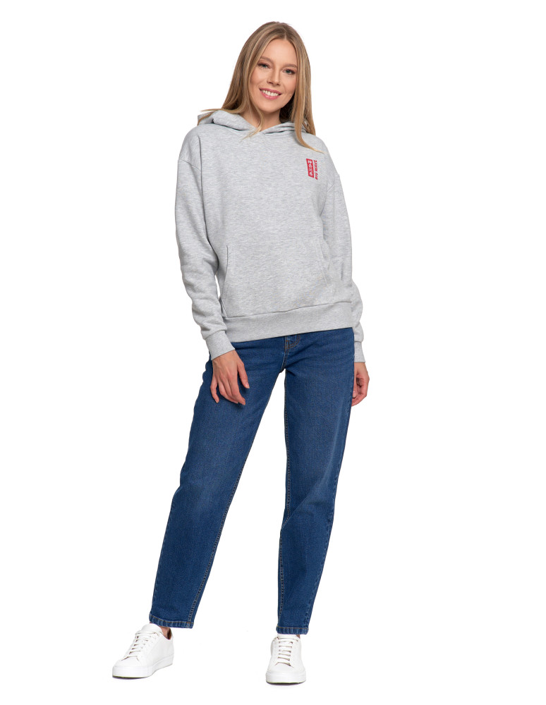 Bluzy - Bluza unisex z kapturem z japońskim motywem fali SZARY - produkt moraj.pl 9