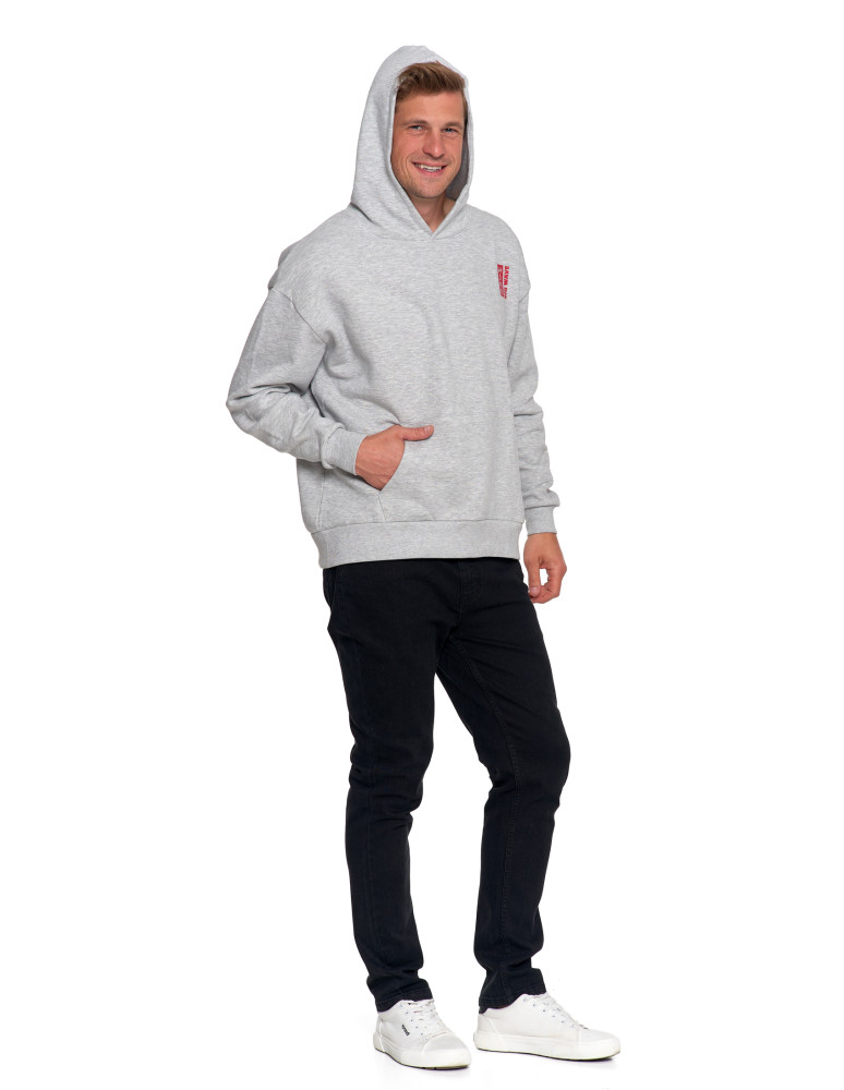 Bluzy - Bluza unisex z kapturem z japońskim motywem fali SZARY - produkt moraj.pl 10