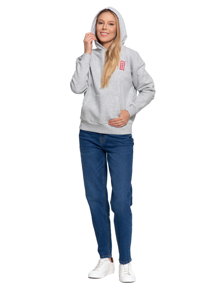 Bluzy - Bluza unisex z kapturem z japońskim motywem fali SZARY - produkt moraj.pl 12