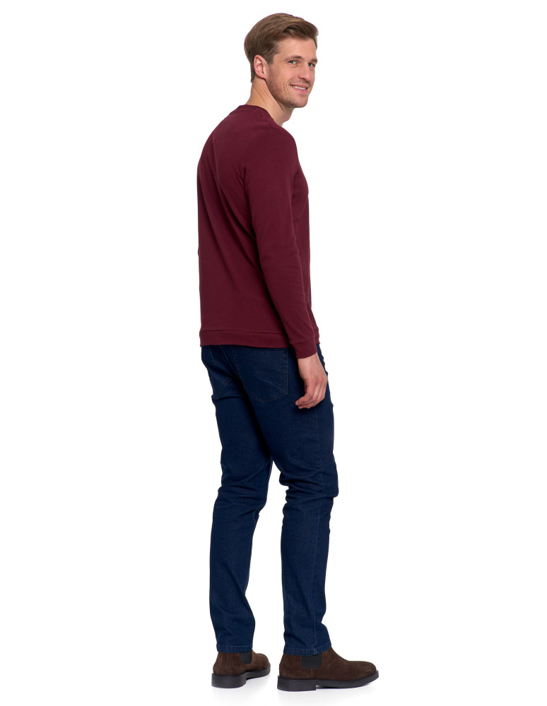 Koszulki, topy, koszule - Męska koszulka long bawełniana z minimalistycznym nadrukiem CZERWONY  - produkt moraj.pl 2