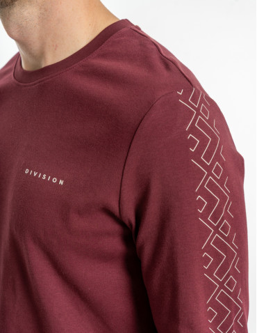 Koszulki, topy, koszule - Męska koszulka long bawełniana z minimalistycznym nadrukiem CZERWONY - produkt 6