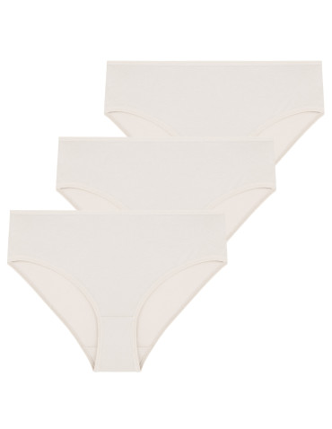 Figi - Majtki figi bikini damskie bawełniane 3-pak BEŻOWY - produkt 1