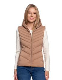 Damska kamizelka krótka pikowana z kapturem  - produkt 2