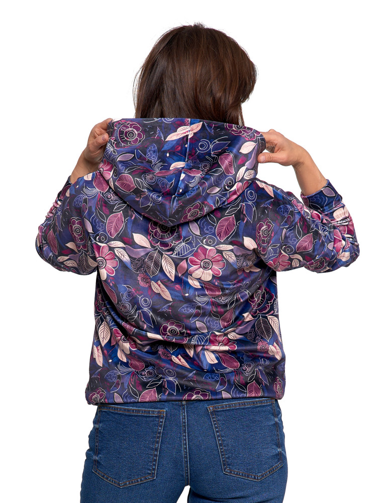 Bluzy - Damska bluza welurowa z kapturem WZÓR  - produkt moraj.pl 3