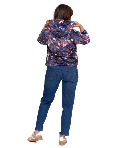 Bluzy - Damska bluza welurowa z kapturem WZÓR - produkt 6