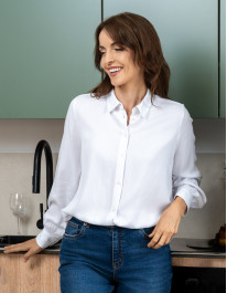 Koszula damska wiskozowa oversize z wydłużonym tyłem