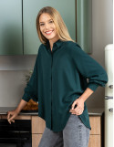 Koszula damska wiskozowa oversize z wydłużonym tyłem