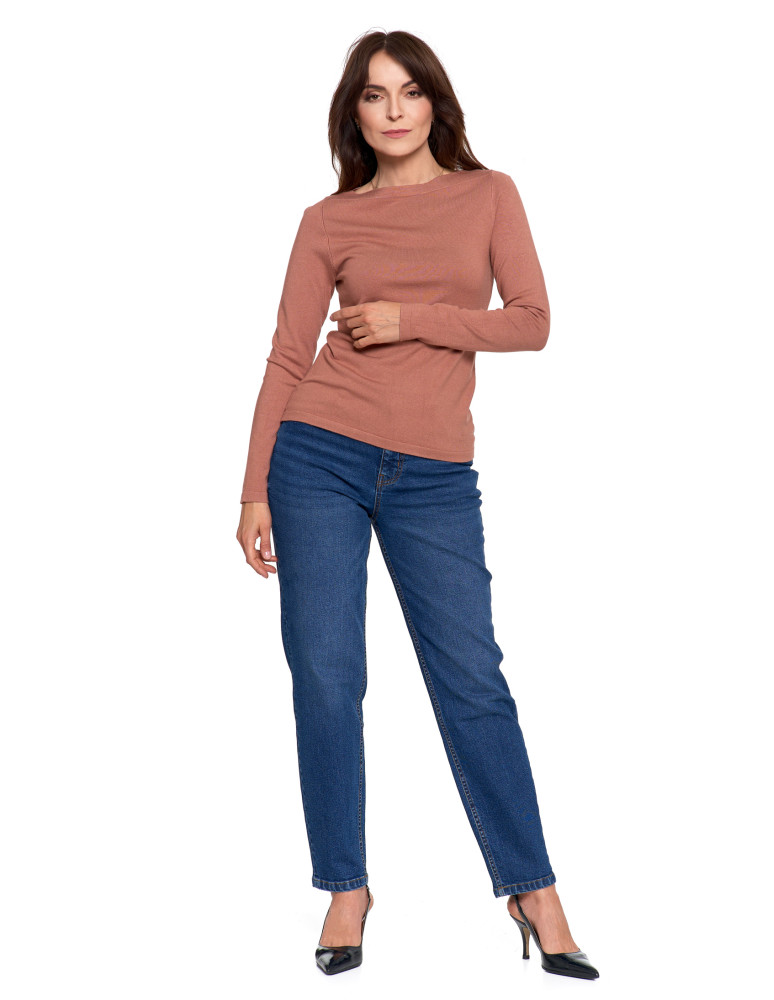 Swetry - Sweter damski z wiskozy cienki o dopasowanym kroju MOKKA  - produkt moraj.pl 5