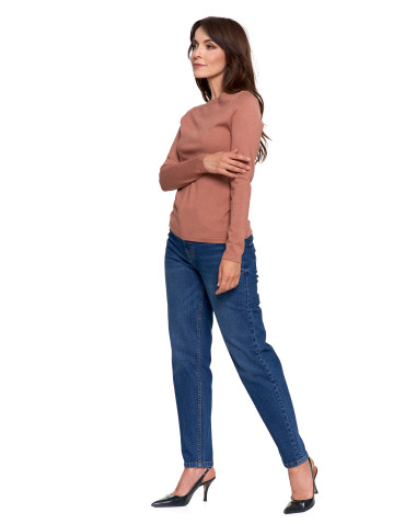 Swetry - Sweter damski z wiskozy cienki o dopasowanym kroju MOKKA - produkt 6