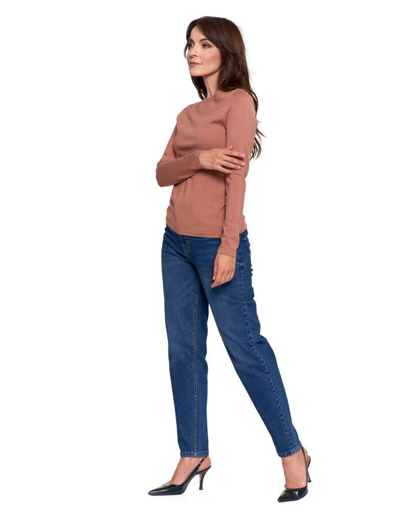 Swetry - Sweter damski z wiskozy cienki o dopasowanym kroju MOKKA  - produkt moraj.pl 6