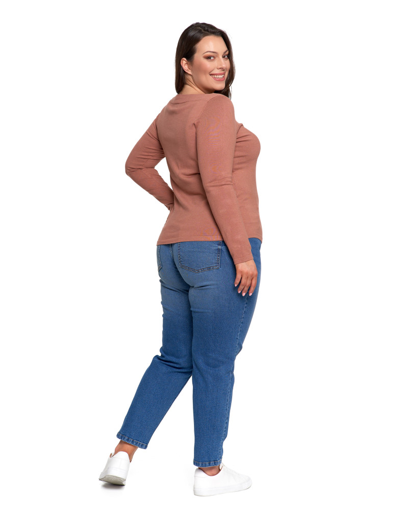 Swetry - Sweter damski z wiskozy cienki o dopasowanym kroju MOKKA  - produkt moraj.pl 11