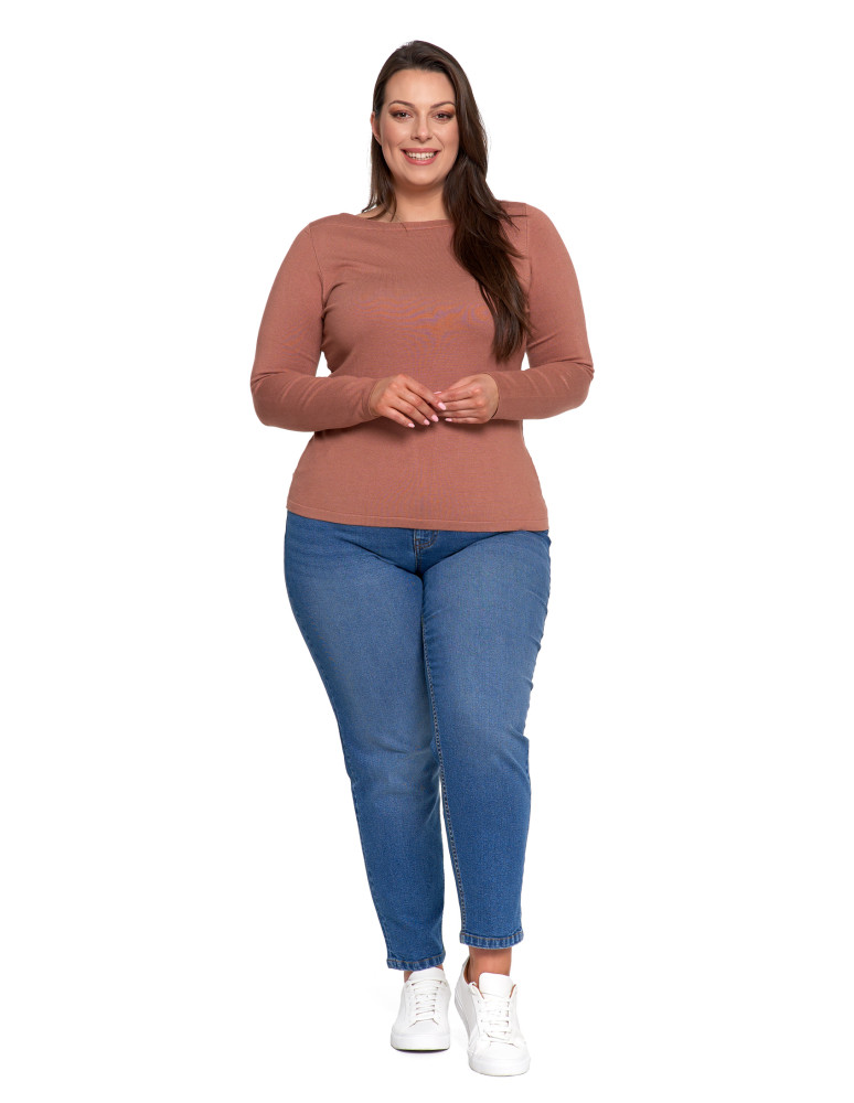 Swetry - Sweter damski z wiskozy cienki o dopasowanym kroju MOKKA  - produkt moraj.pl 10