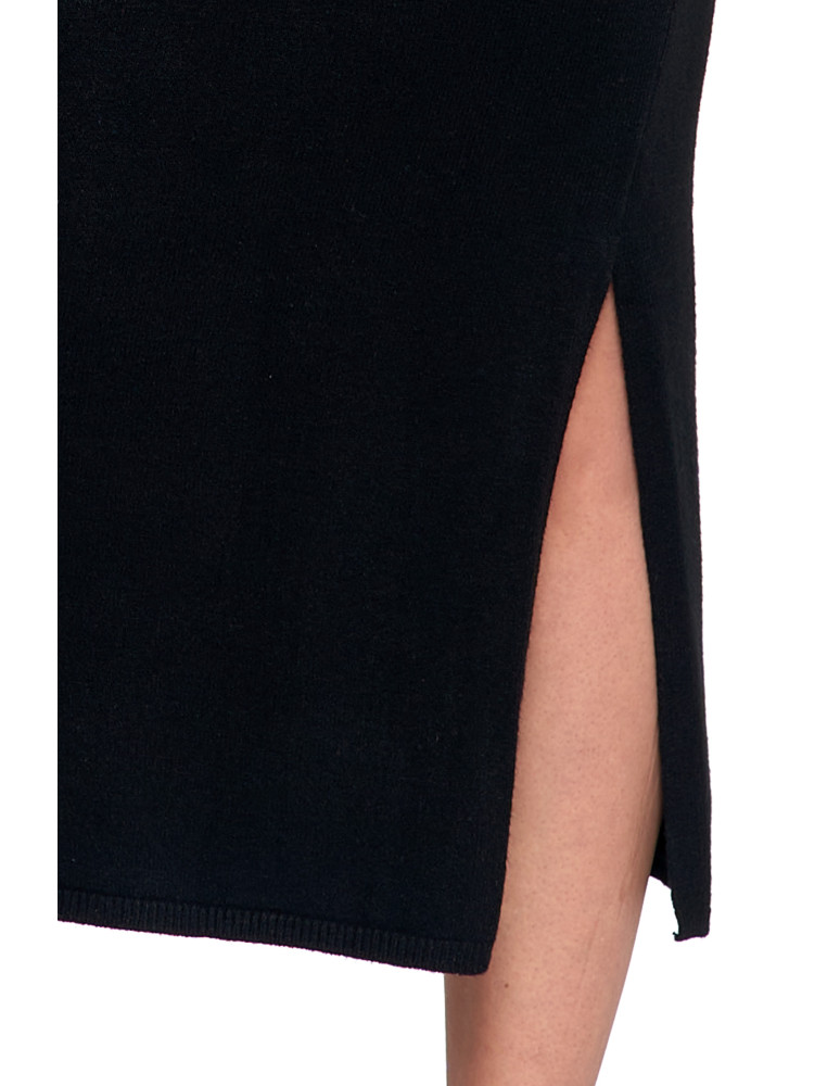 Spódnice - Damska spódnica sweterkowa midi z rozcięciem CZARNY  - produkt moraj.pl 4