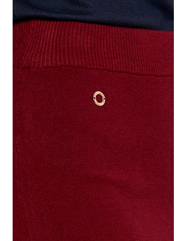 Spódnice - Damska spódnica sweterkowa midi z rozcięciem CZERWONY - produkt 5