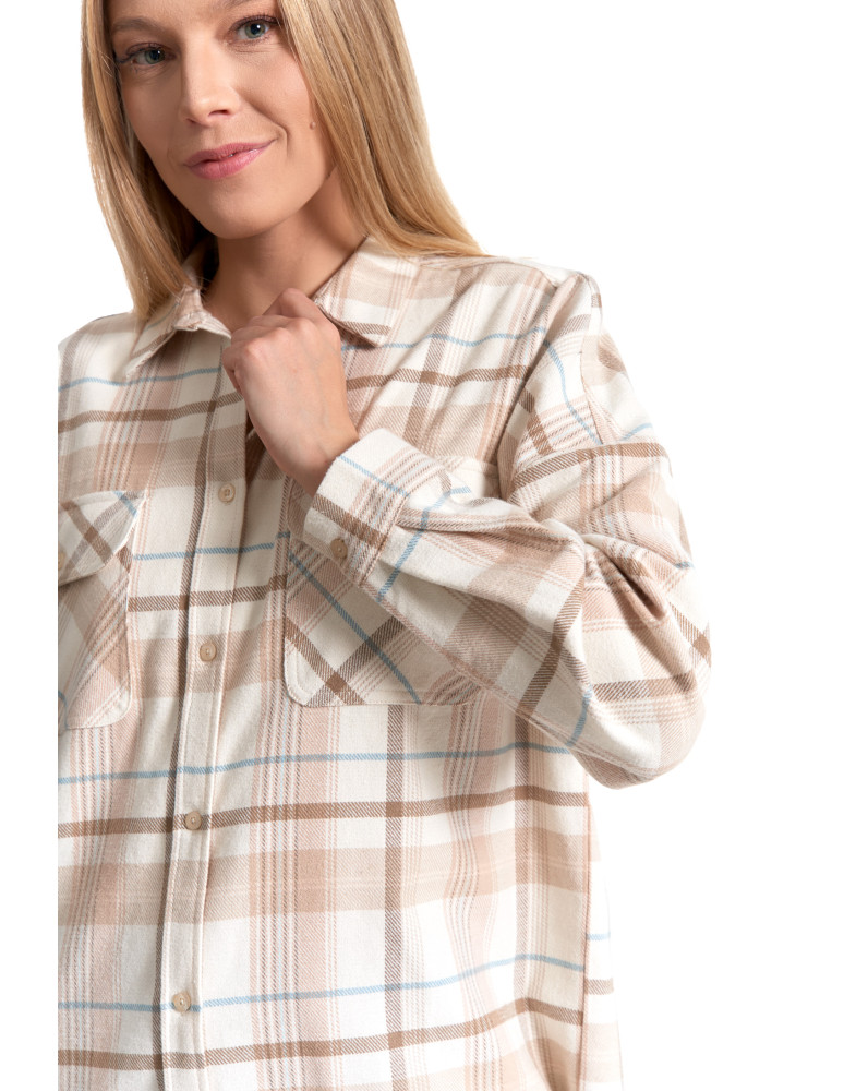 Bluzki i koszule - Koszula damska flanelowa w kratkę bawełniana WZÓR 1  - produkt moraj.pl 4