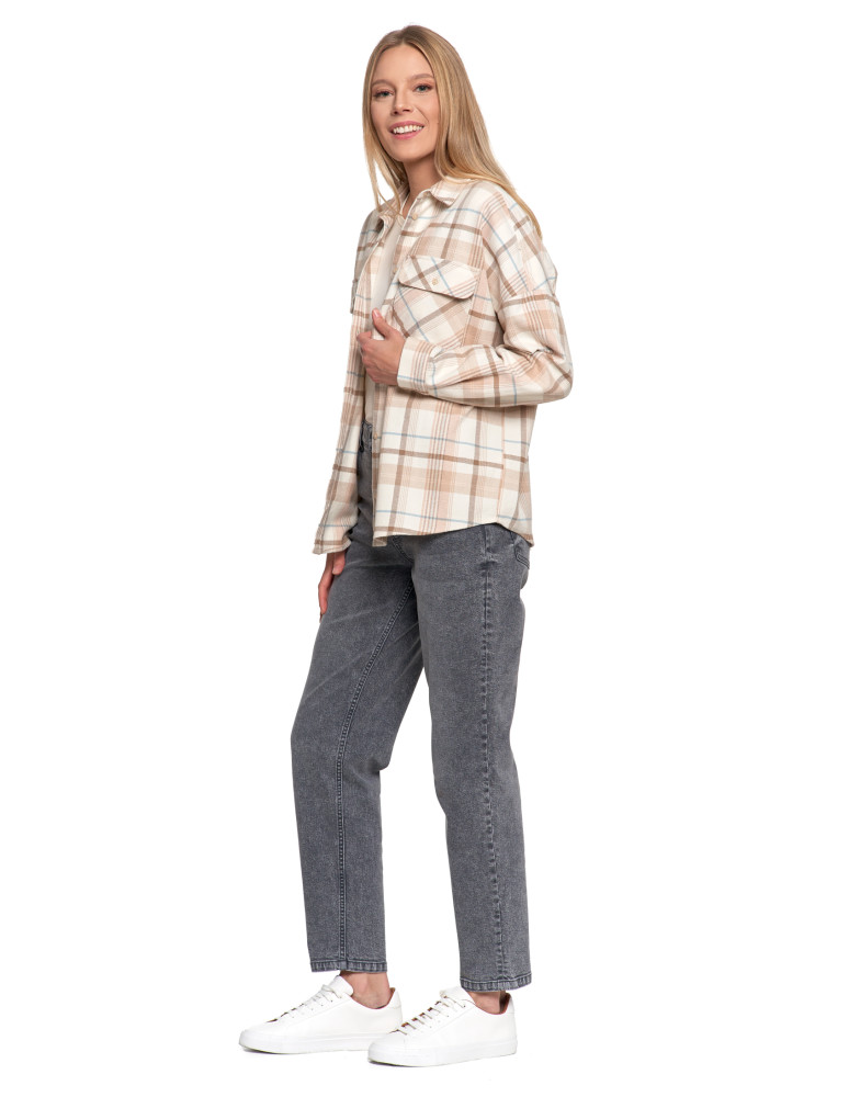 Bluzki i koszule - Koszula damska flanelowa w kratkę bawełniana WZÓR 1  - produkt moraj.pl 10