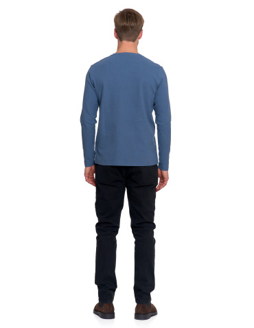 Koszulki, topy, koszule - Koszulka męska longsleeve z dekoltem w serek i haftem JEANS - produkt 7