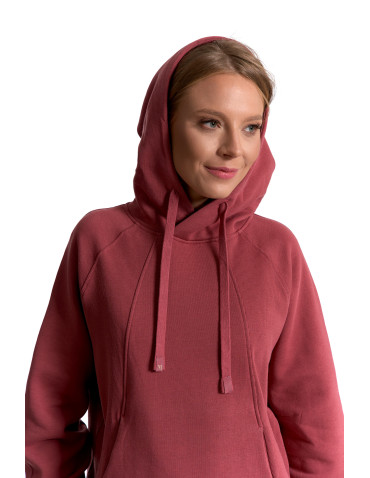 Bluzy - Bluza damska dresowa bawełniana luźna ocieplana RÓŻOWY - produkt 9