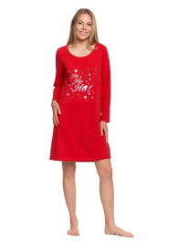 Damska koszula nocna świąteczna z długim rękawem