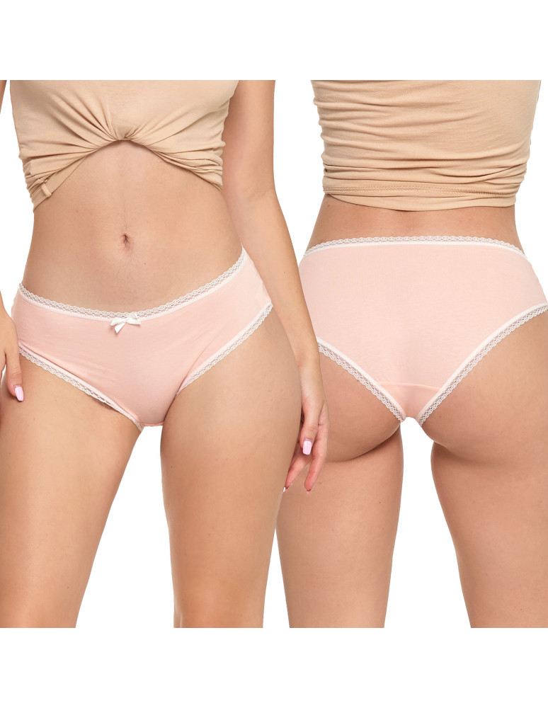 Figi - Majtki figi damskie bawełniane w pastelowych kolorach 3-pak WIELOKOLOROWY - produkt moraj.pl 7