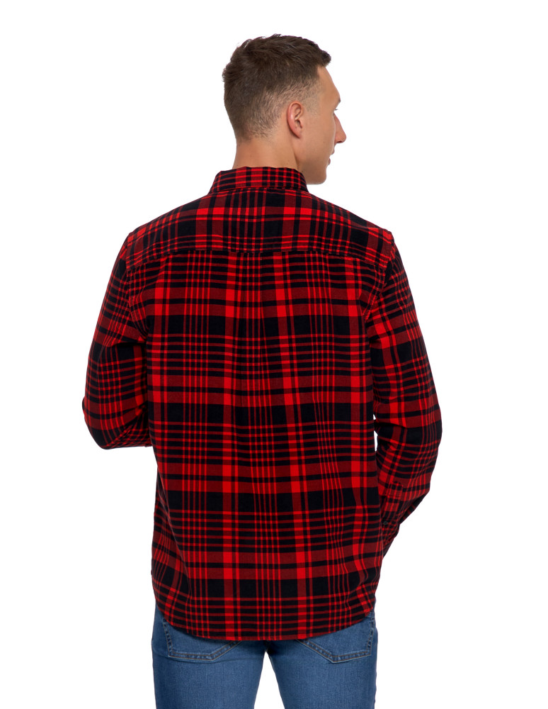 Nowości - Męska koszula sztruksowa w kratkę CZARNY  - produkt moraj.pl 2