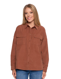 Koszula damska sztruksowa luźna bawełniana z kieszeniami