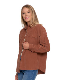 Koszula damska sztruksowa luźna bawełniana z kieszeniami - produkt 2