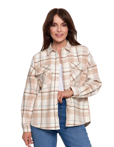 Bluzki i koszule - Koszula damska flanelowa w kratkę bawełniana WZÓR 1 - produkt 17