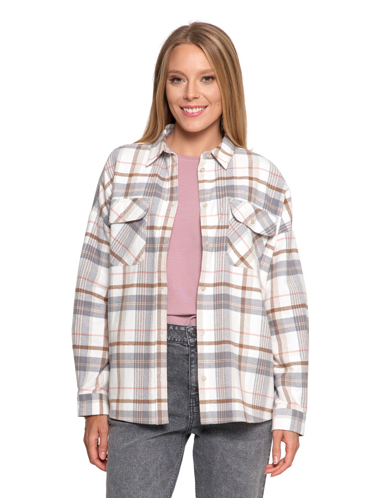 Bluzki i koszule - Koszula damska flanelowa w kratkę bawełniana WZÓR 2  - produkt moraj.pl 2